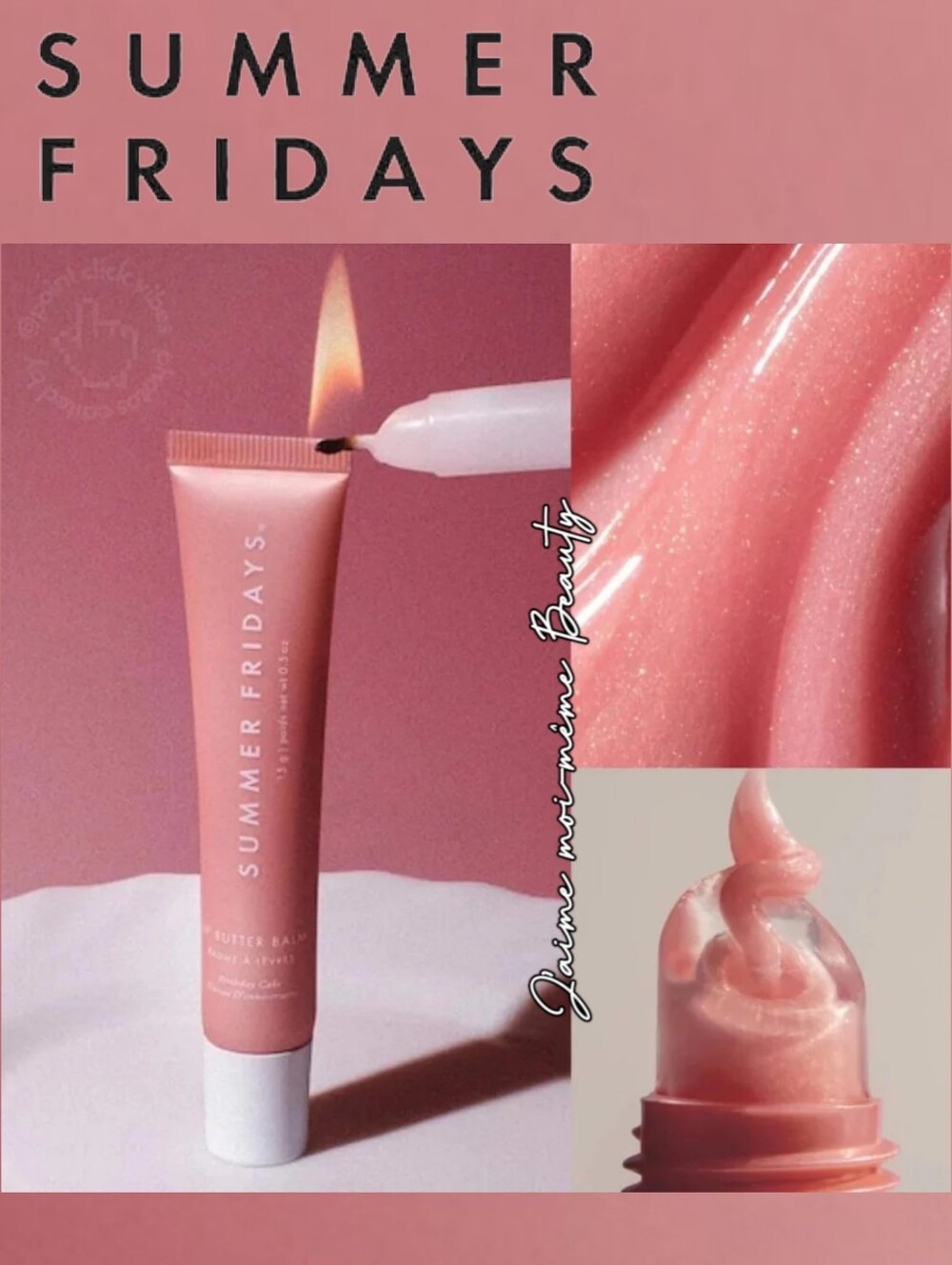SUMMER FRIDAYS BIRTHDAY CAKE SHIMMER LIP BUTTER- Shimmering Milky Baby Pink NEW